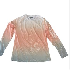 Columbia PFG Women’s Gradient Pink and Blue Long Sleeve Fishing Shirt Large